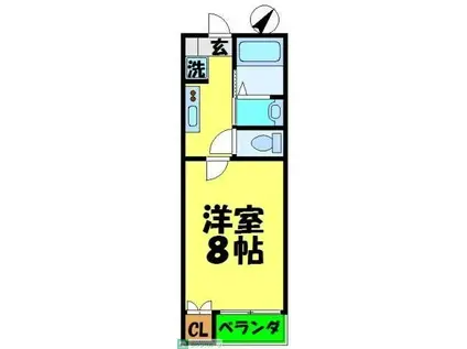 ロイヤルコート(1K/1階)の間取り写真