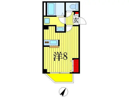 アイビス(ワンルーム/2階)の間取り写真