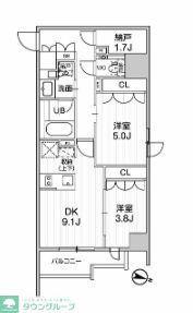 シーズンフラッツ新大塚(2SDK/3階)の間取り写真