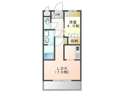 アイリスMAKISE(1LDK/2階)の間取り写真
