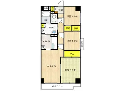 パークプレイスI(3LDK/3階)の間取り写真