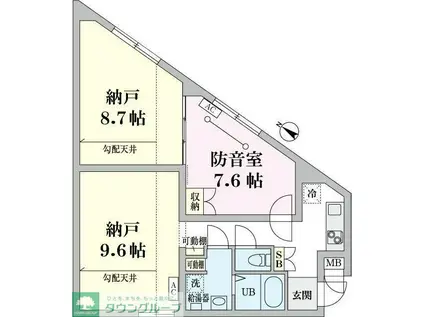 ラシクラス東高円寺(1SK/5階)の間取り写真