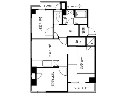 つかさコーポ(3DK/3階)の間取り写真