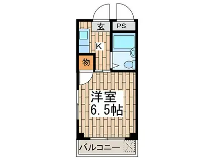 コートピア楓(1K/2階)の間取り写真