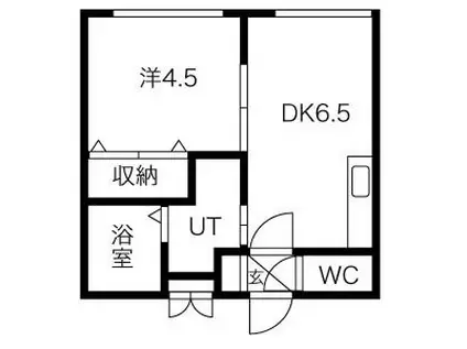 ウィニールルソン(1DK/3階)の間取り写真