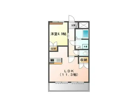 フェリシデーデ(1LDK/1階)の間取り写真