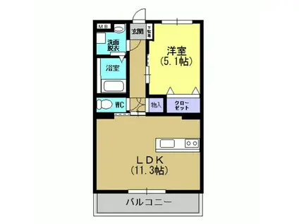 プログレスハイム(1LDK/3階)の間取り写真