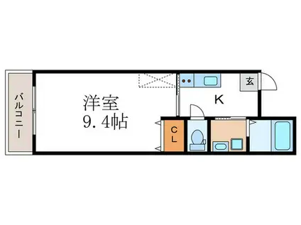 MESA VERDE 桂 A棟(1K/3階)の間取り写真