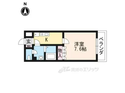 ロイヤルヒルズ(1K/1階)の間取り写真