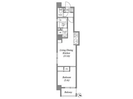 ASTILE日本橋浜町 アスティーレ日本橋浜町(1LDK/3階)の間取り写真