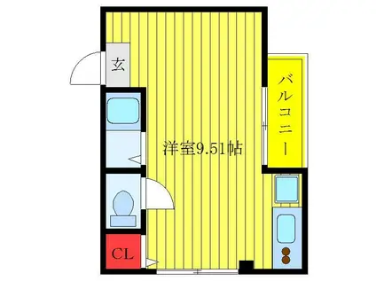 ファイン・クリスタル(ワンルーム/5階)の間取り写真