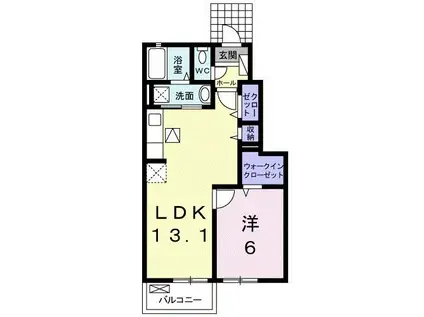 ディア コートII(1LDK/1階)の間取り写真