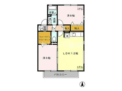 プレミール(2LDK/2階)の間取り写真