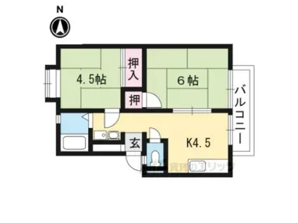 サニーアーバン(2DK/2階)の間取り写真