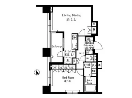 パークアクシス青山骨董道り(1LDK/5階)の間取り写真