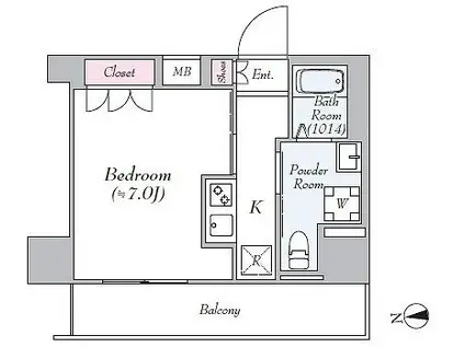 GENOVIA東日本橋駅前GREEN VEILジェノヴィア東日本橋駅(1K/7階)の間取り写真