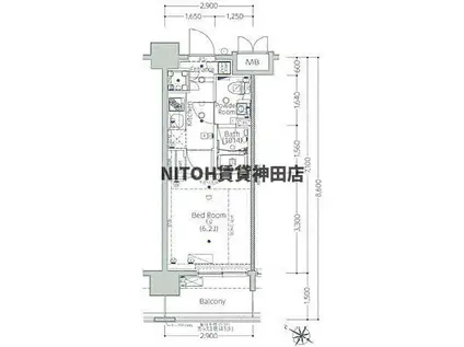LAVENIR STATION TOWER(1K/3階)の間取り写真