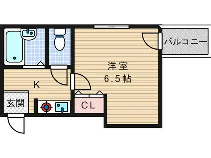 トレヴィの泉(1K/4階)の間取り写真