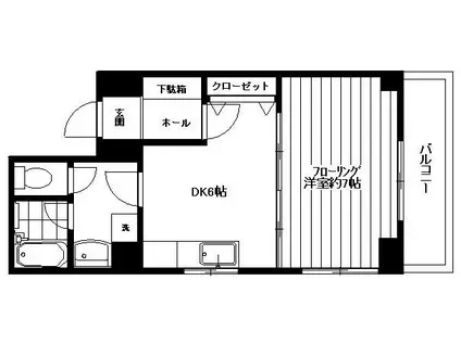 グランメゾンエバラ(1DK/3階)の間取り写真