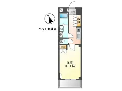 フォレスト宮西(1K/2階)の間取り写真
