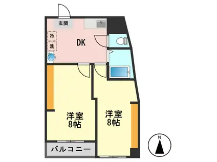 ARPELS(2DK/1階)の間取り写真