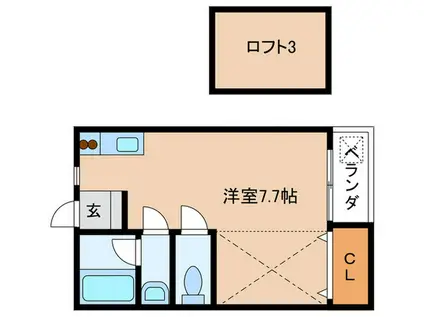 オラシオン笹原(ワンルーム/2階)の間取り写真