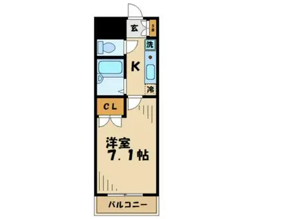 ヒルズL・R(1K/2階)の間取り写真