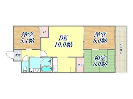 エルブリッジⅡ(3LDK/3階)の間取り写真