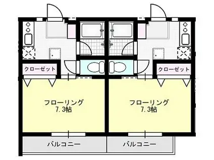 メゾンKS(1K/2階)の間取り写真