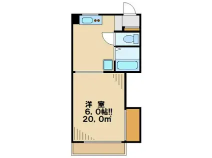 アンビシャス(1K/3階)の間取り写真