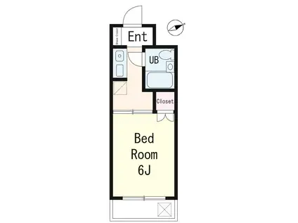 ハイタウン南馬込(1K/2階)の間取り写真