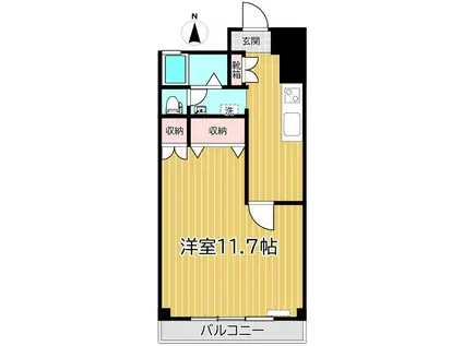 プラムハイツ(1K/1階)の間取り写真