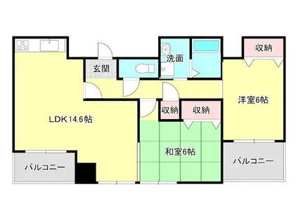 コスモ守山5番館(2LDK/4階)の間取り写真