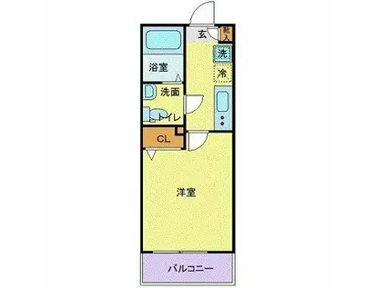 シティスパイア西新宿(1K/1階)の間取り写真