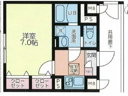 COCOCUBE日暮里公園(1K/2階)の間取り写真