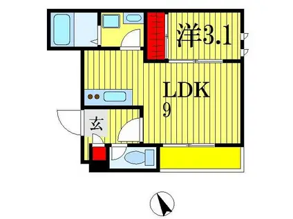 GRANDTIC GRACE(1LDK/1階)の間取り写真