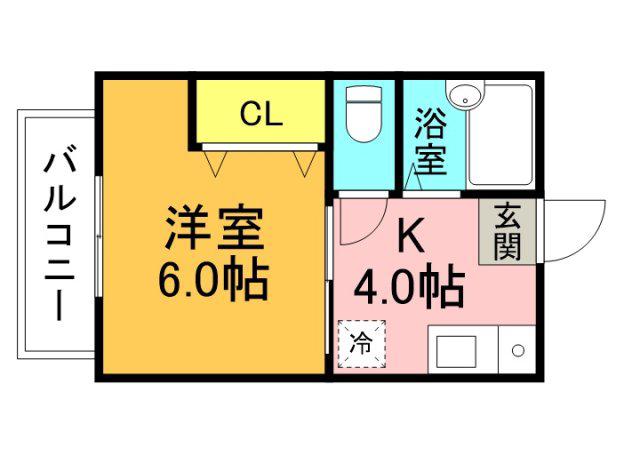 セジュール水木(1K/1階)の間取り写真