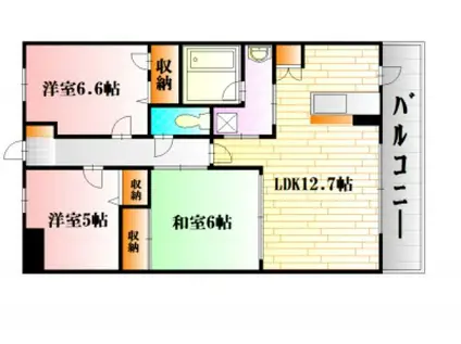フレシールB館(3LDK/3階)の間取り写真