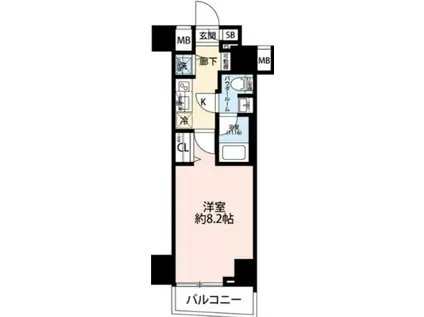 プレール・ドゥーク中板橋(1K/3階)の間取り写真