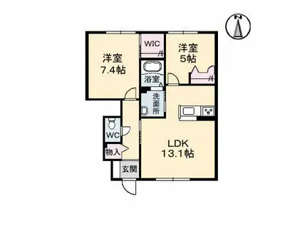 シャーメゾンコモンゼクス(2LDK/1階)の間取り写真