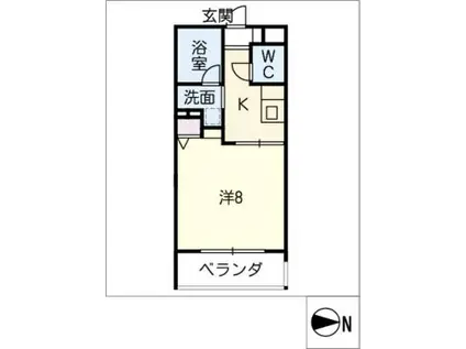 ハイム瑞穂通(1K/4階)の間取り写真