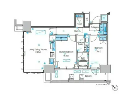 パークアクシス豊洲キャナル(2LDK/7階)の間取り写真