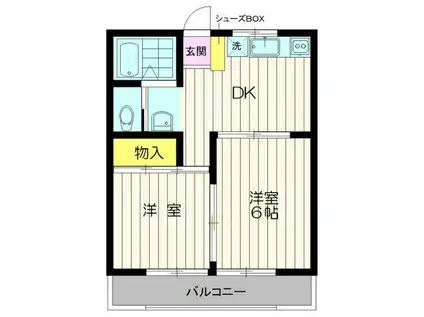 ハイムコレット(2DK/2階)の間取り写真