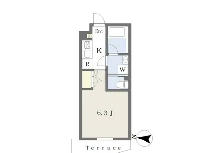REVERESIDENCE初台(1K/B1階)の間取り写真
