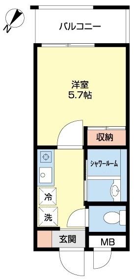 デ・クメール長崎駅前(1K/1階)の間取り写真