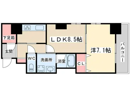 クオーレ(1LDK/5階)の間取り写真