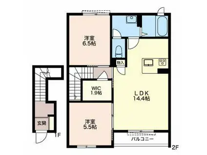 シティハウス大東(2LDK/2階)の間取り写真