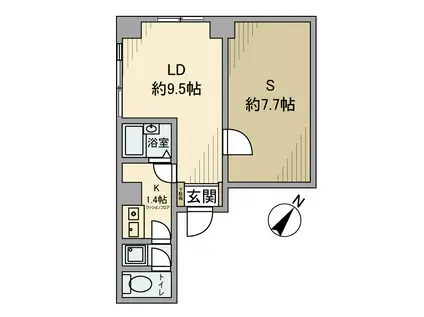 齋藤ビル(1LDK/1階)の間取り写真