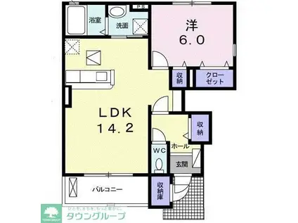 ミルトブリーゼ(1LDK/1階)の間取り写真