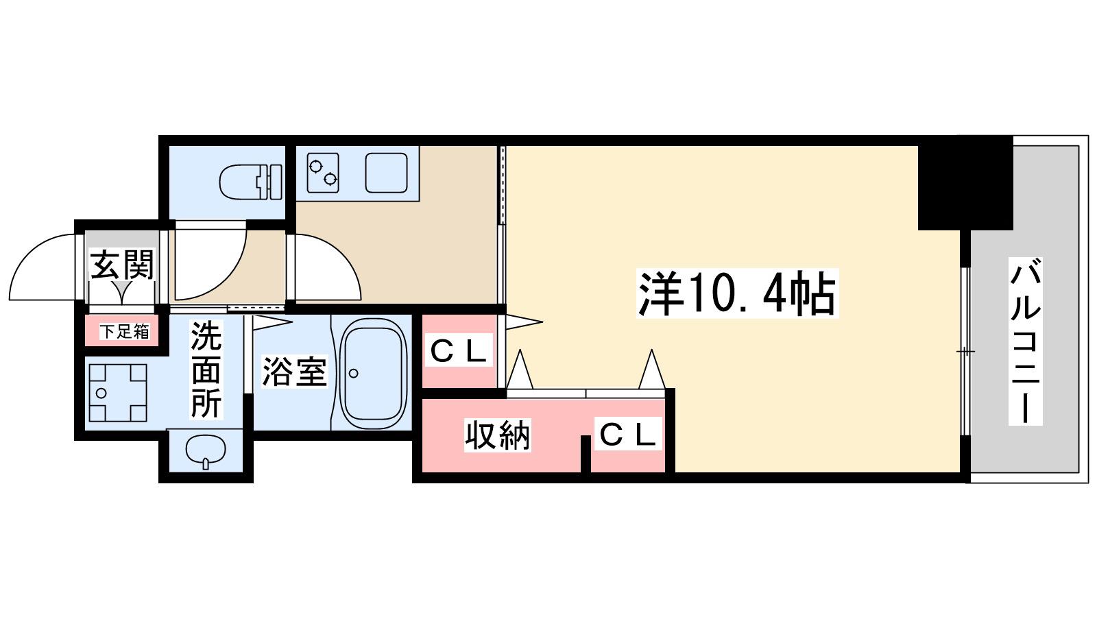 アーバネックス梅田東(1K/7階)の間取り写真